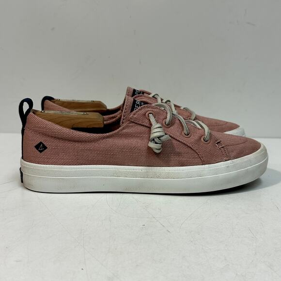 VERY GOOD Sperry Top-Sider Women's Crest Vibe Linen Sneaker Boat Shoe Red Pink 6 - Picture 3 of 10